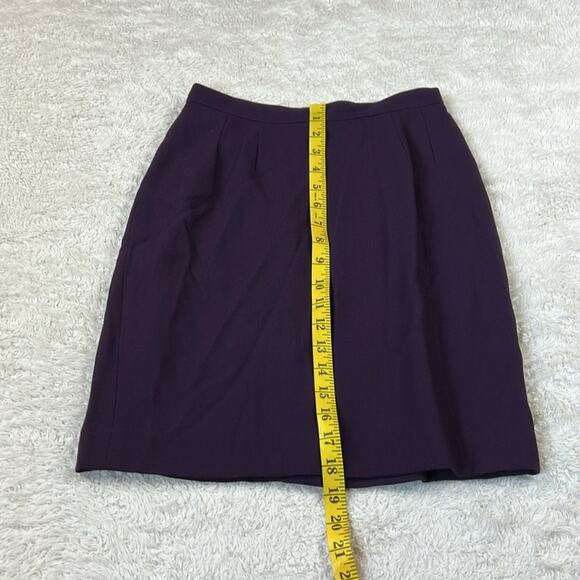 Y2K Kasper A.S.L. Petite Purple eggplant velvet trim skirt suite, size 4P - Picture 9 of 14